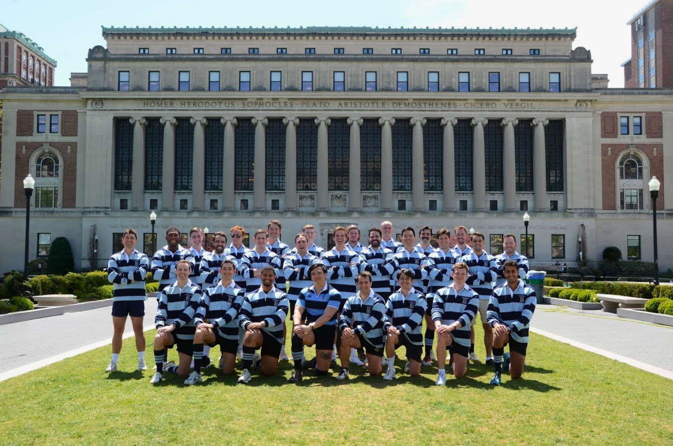 Intense rugby match action